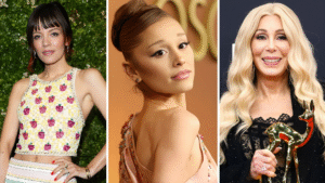 চের, অ্যারিয়ানা গ্রান্দে এবং লিলি অ্যালেন ২০২৫ সালের SNL এর শেষ পর্বে