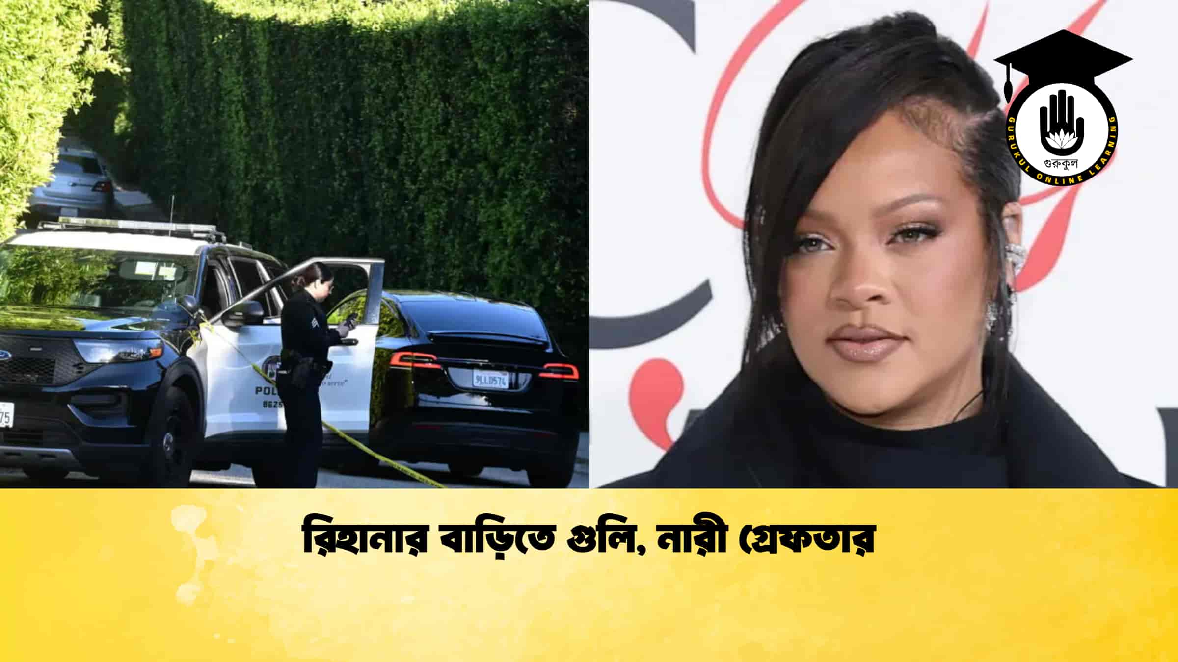 রিহানার বাড়িতে গুলি, নারী গ্রেফতার